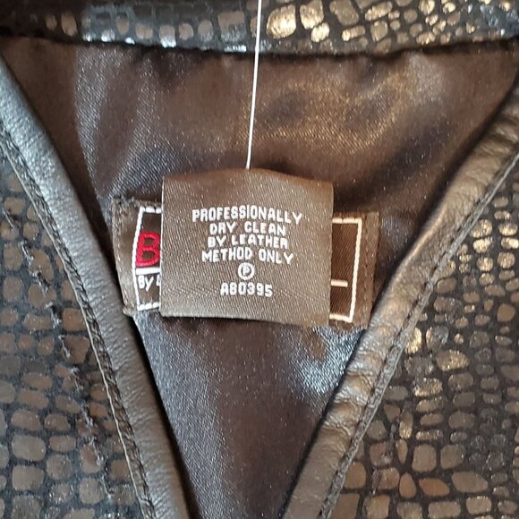 Bradley By Bradley Bayou Black Genuine Leather Jacket Embossed Texture Size 2XL - Picture 7 of 15